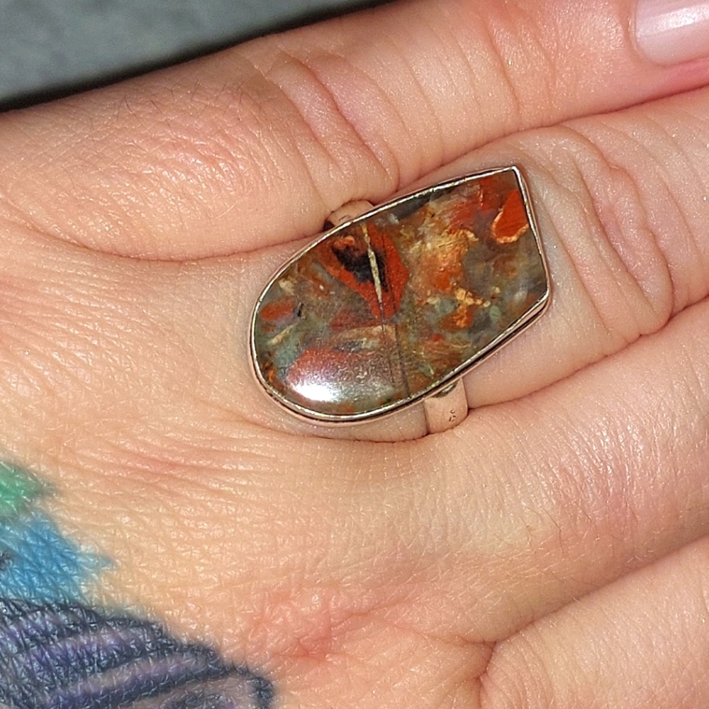 Unique Shaped Red Jasper Ring